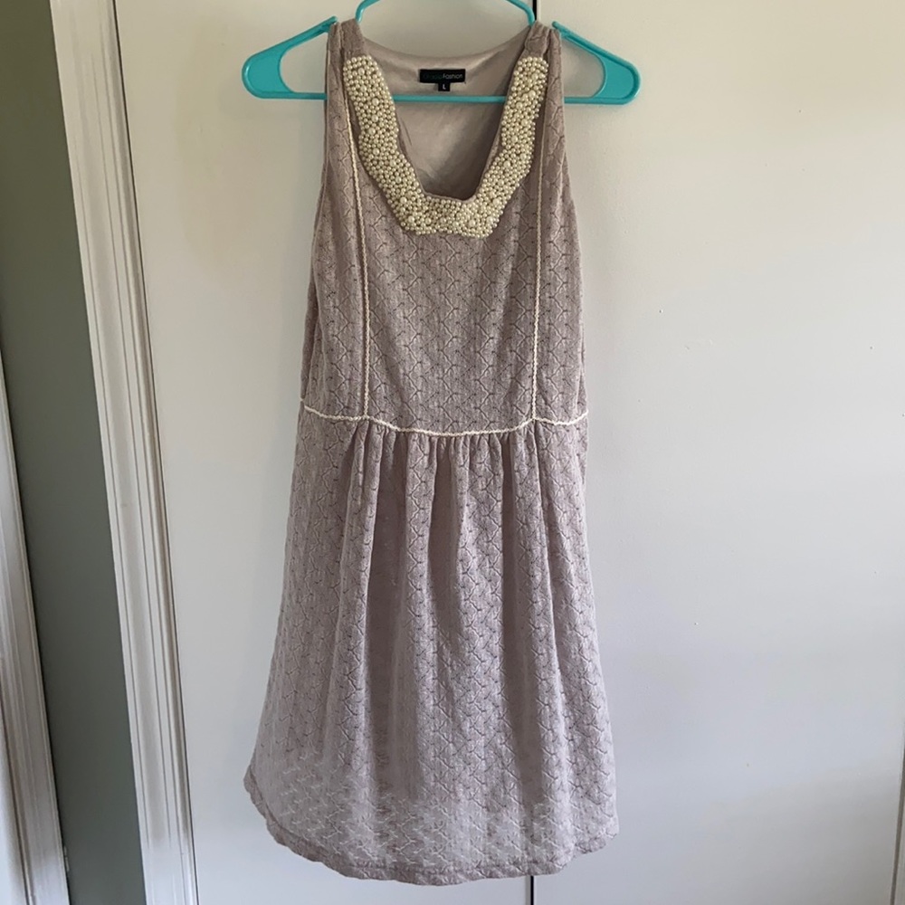 Garcia Fashion (ModCloth) Gray and Pearl Dress